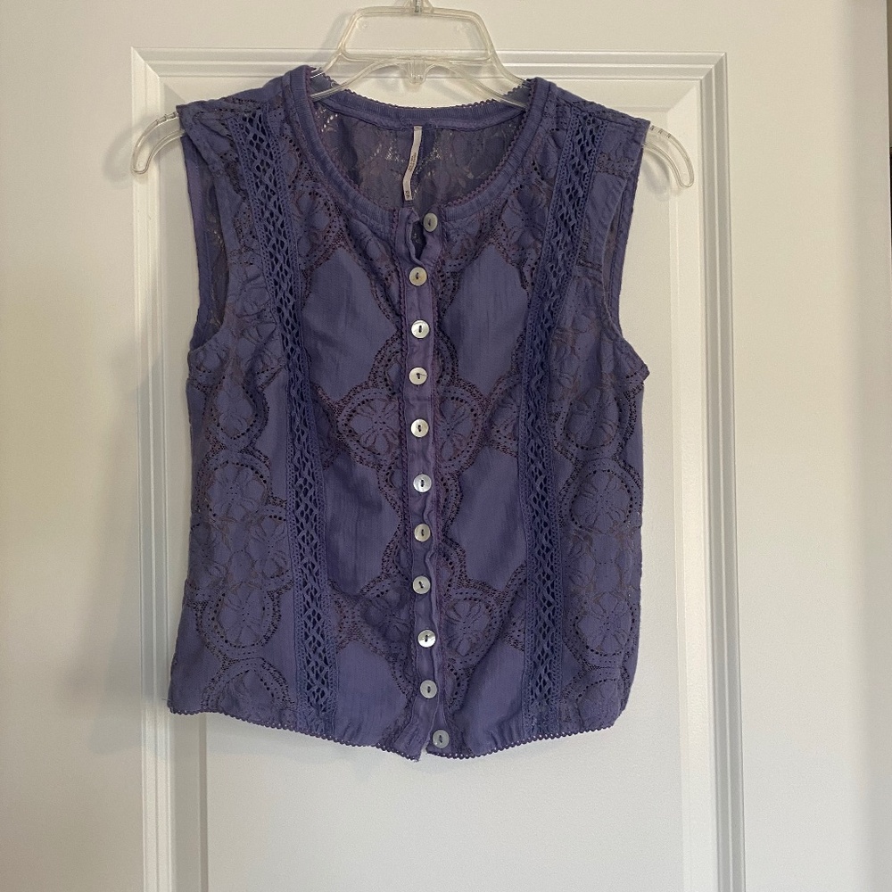 Free People Button Up Tank